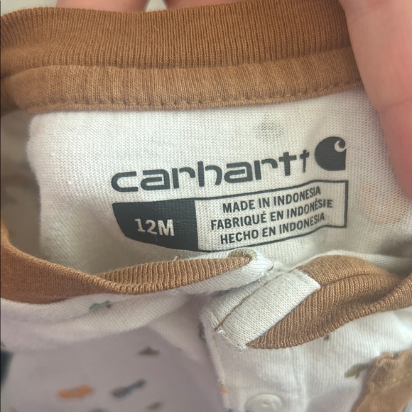 Carhartt Kids' Cream and Brown One Piece- 12 months - Picture 4 of 5